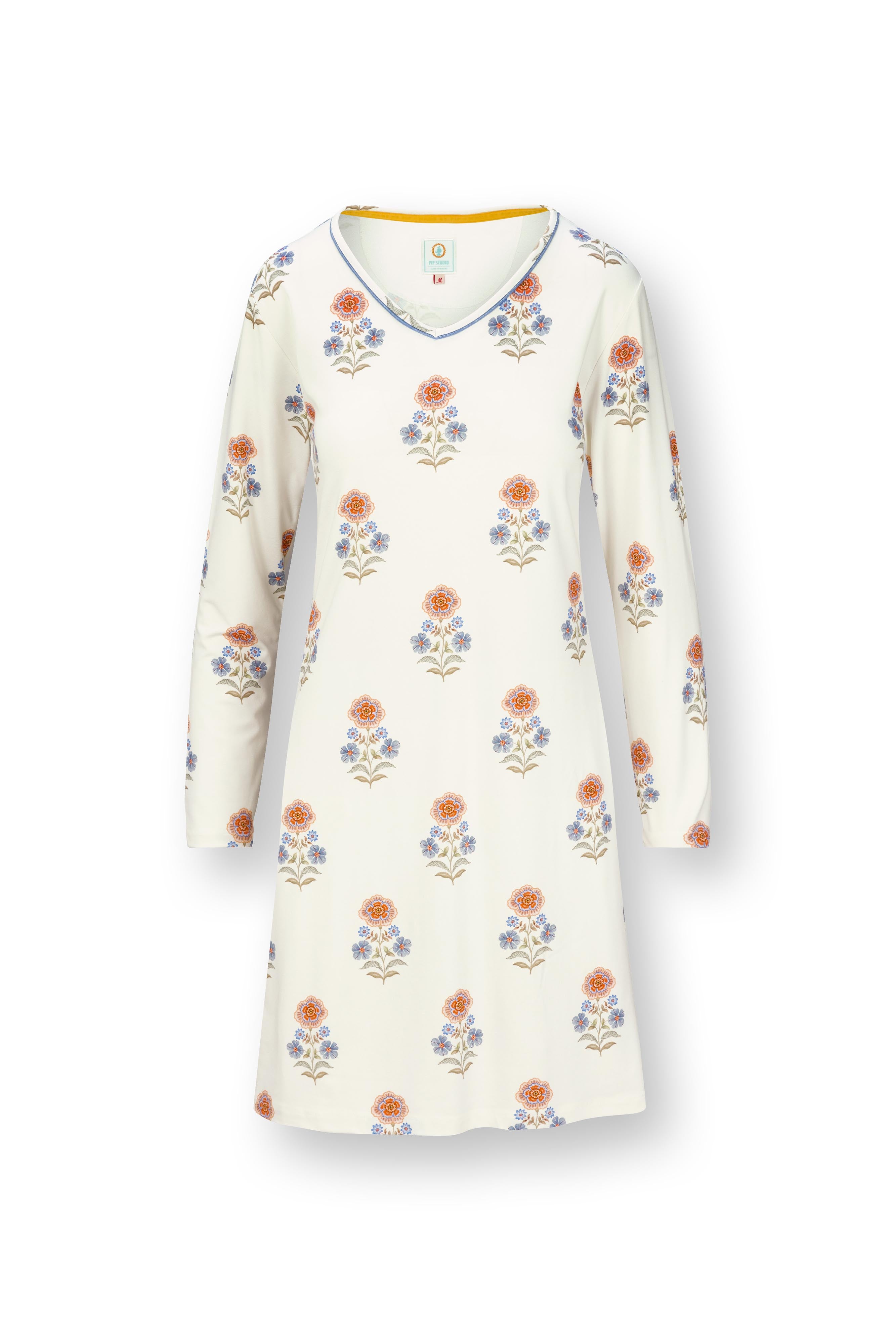 Pip Studio - Dana Nachthemd Lange Mouw Dames - Tanaka - Wit - L
