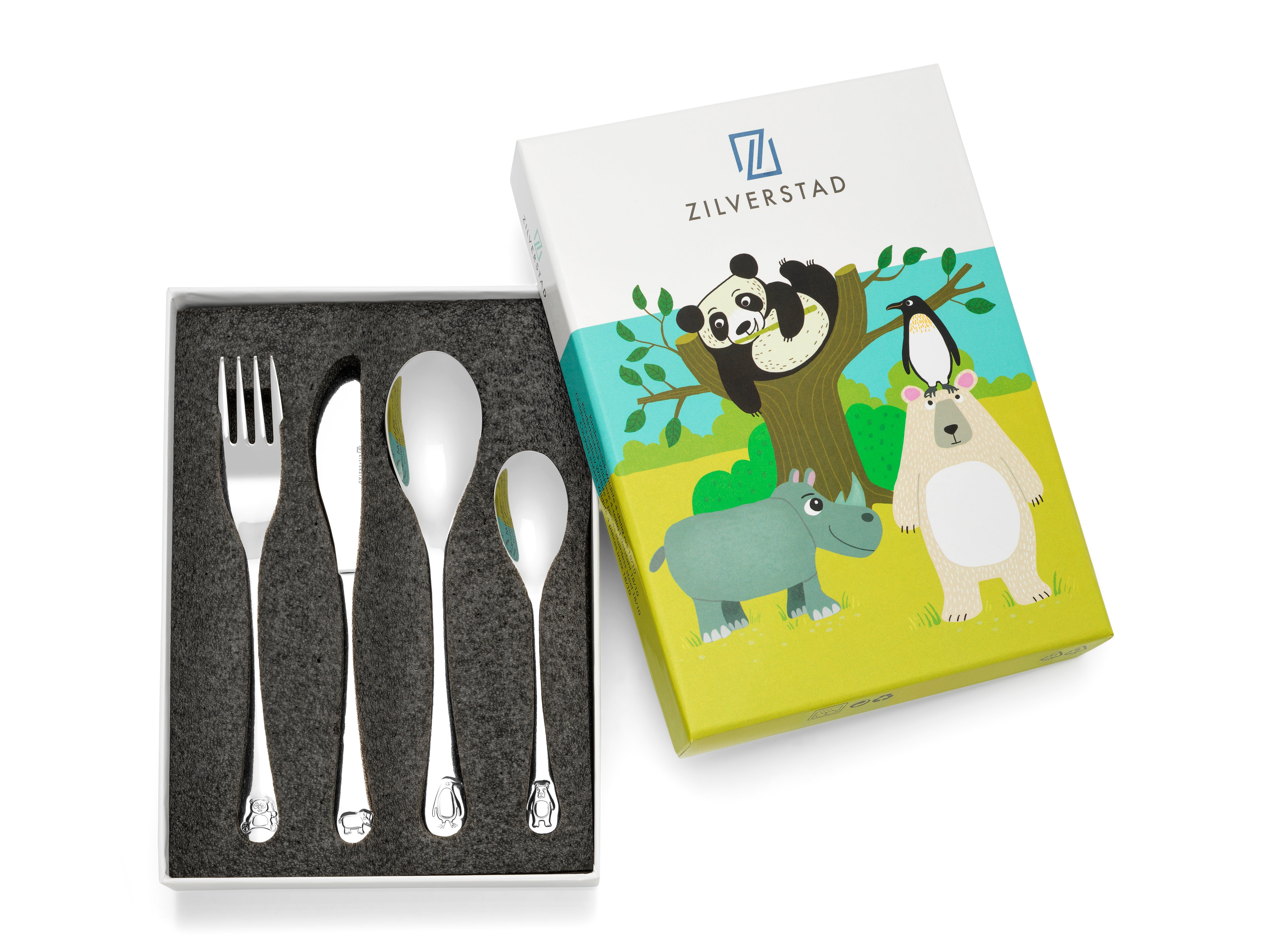 Zilverstad - Kindercouvert Wildlife - 4 delig - RVS