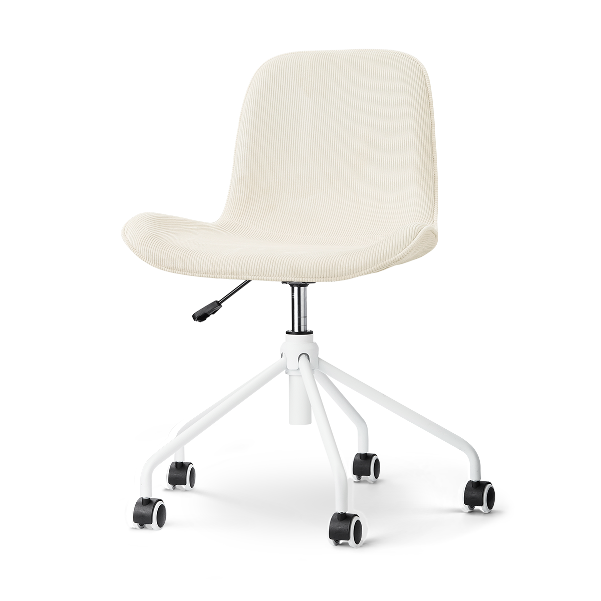 Nolon Nout-Fé Bureaustoel Rib Beige - Wit Onderstel