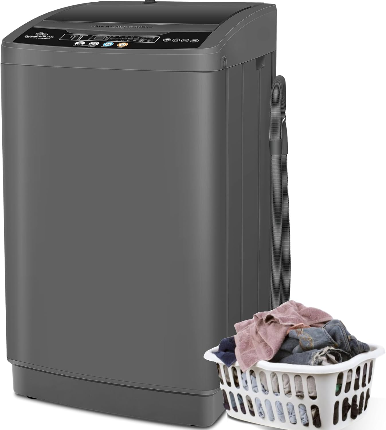 Nictemaw Portable Washing Machine 20Lbs Portable Washer Machine with Drain Pump, 2.8 Cu.ft Compact Washing Machine with 10 Programs 8 Water Levels Laundry Machine for Apartment, Home, Dorms, Rv