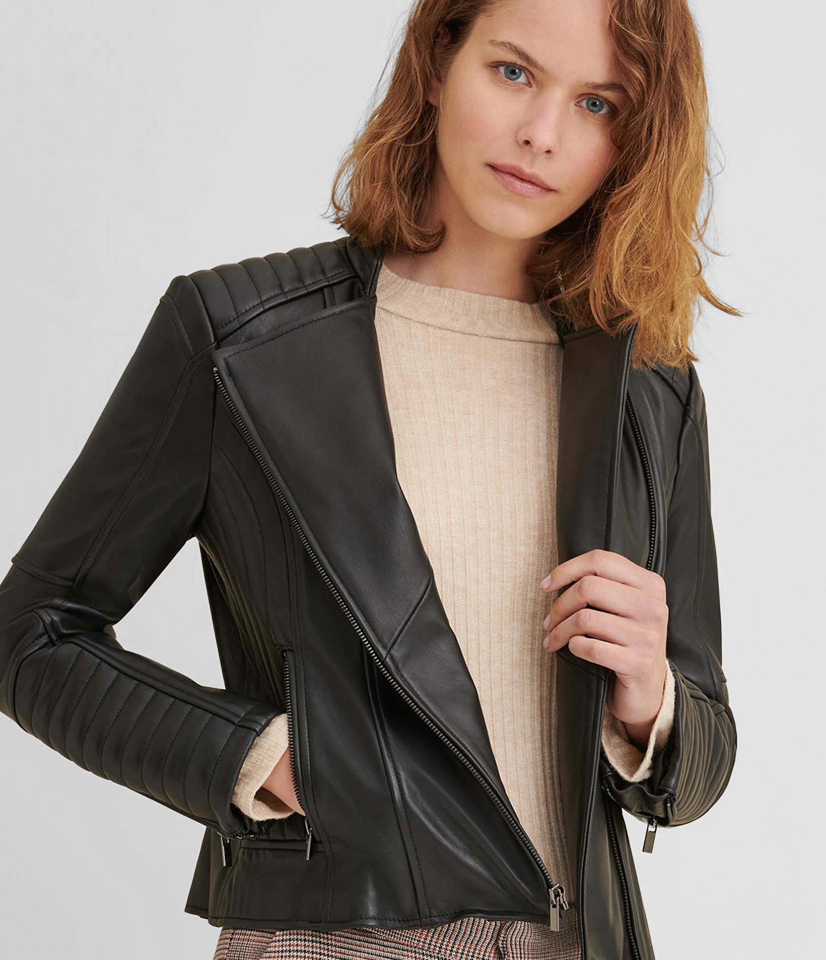 Alexis Quilted Leather Moto Jacket