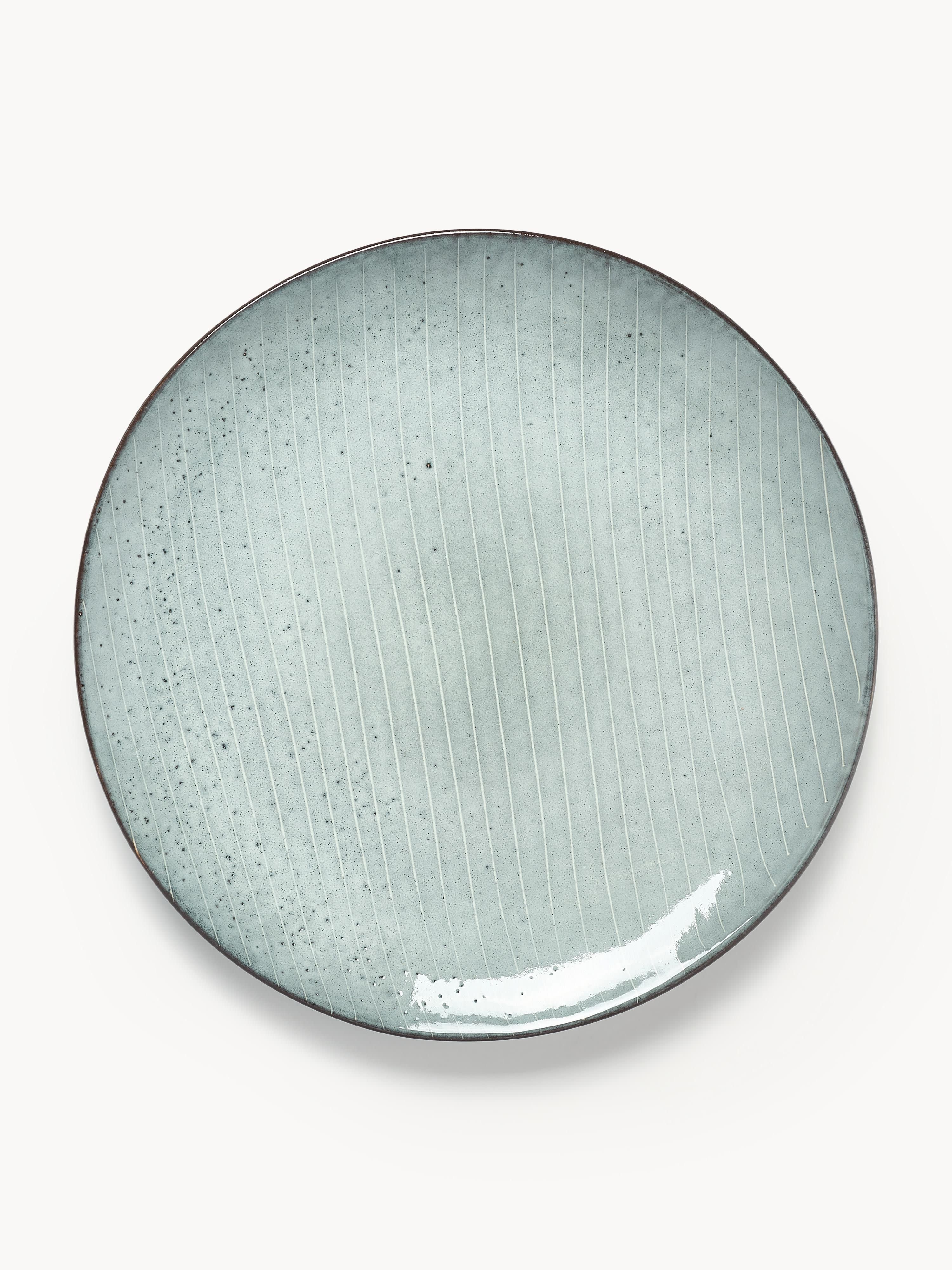 Handgemachte Speiseteller Nordic Sea, 4er-Set