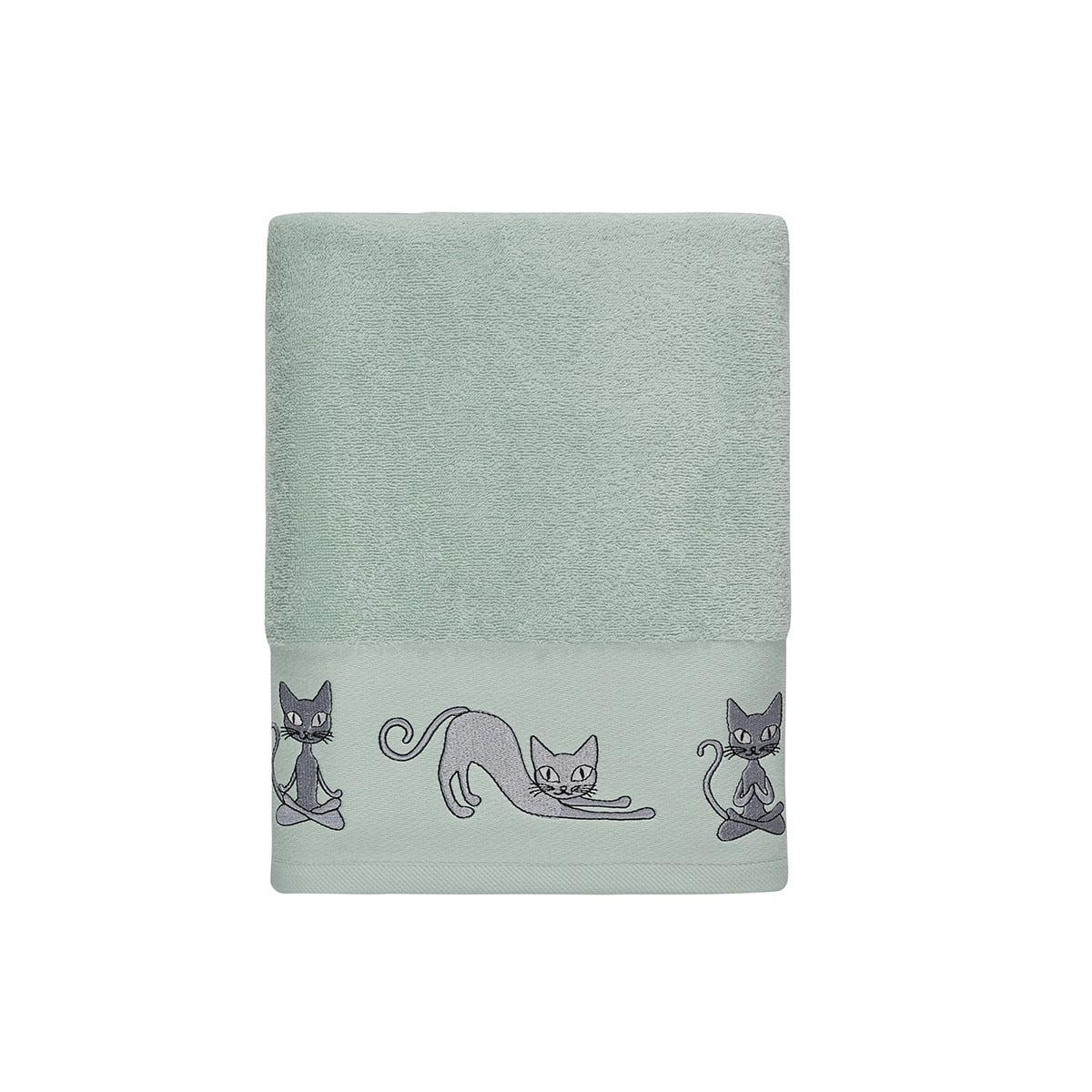 YOGI CAT - Drap de bain en coton Menthe 70x140 cm