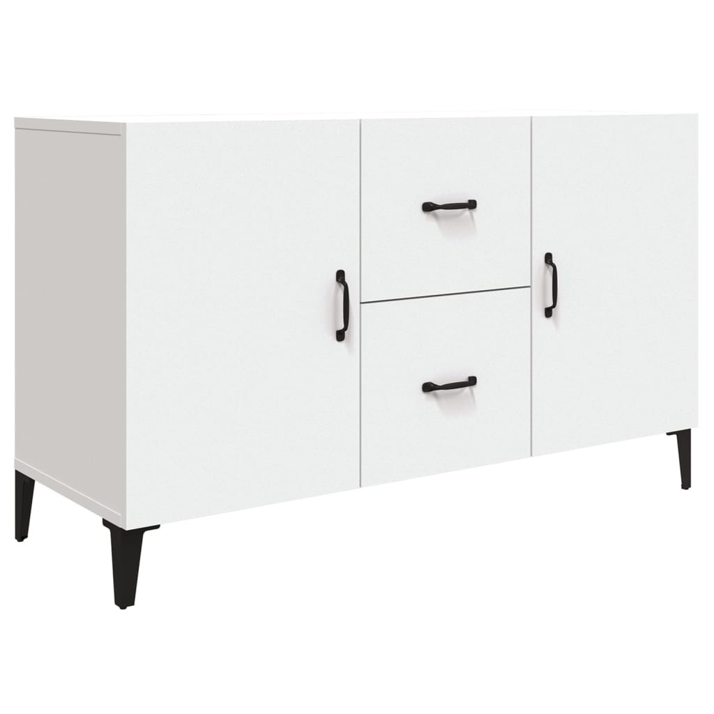 Szafka Biała z Drzwiami z Szufladami 100x36x60 cm do Salonu Pokoju