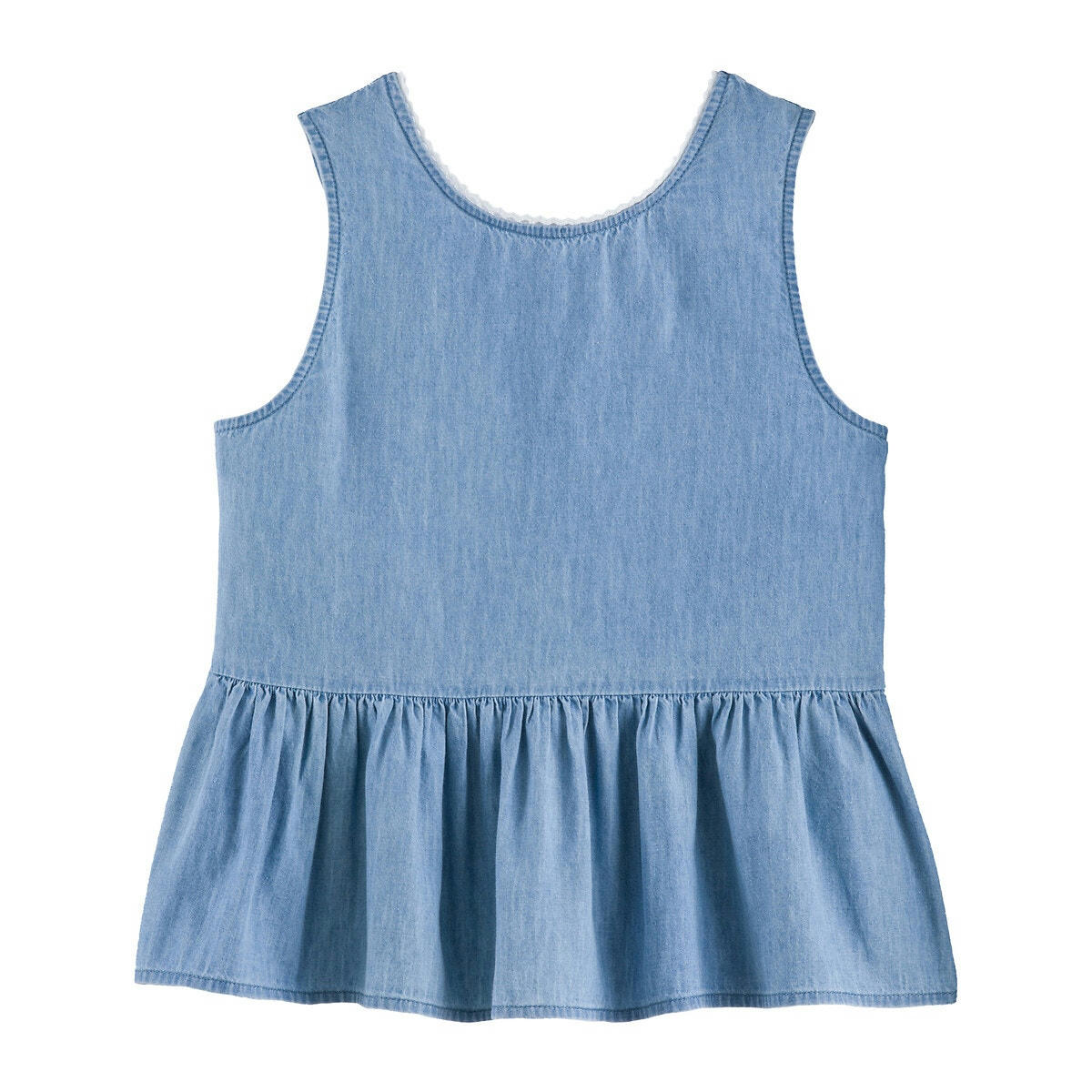 Blouse sans manches en denim léger