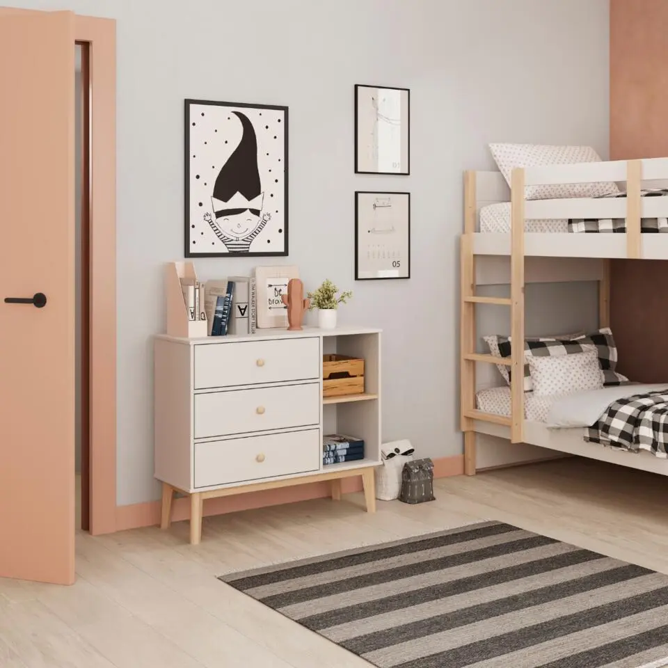 CALICOSY - SIMON ladekast - Zwart - 40x90x81 cm