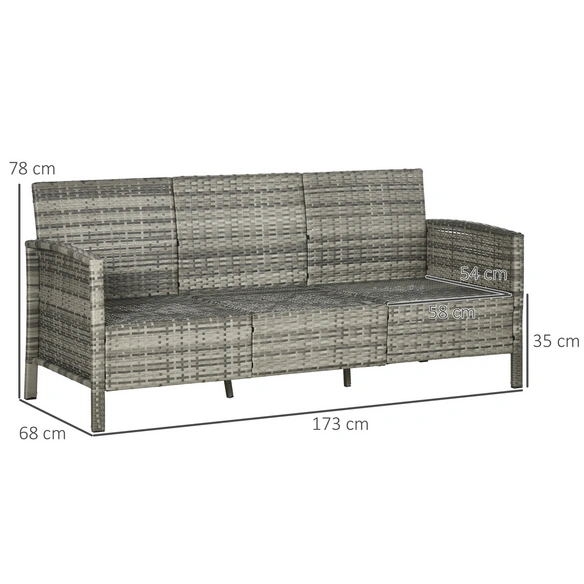 Gartensofa, 3-Sitzer, BxHxT: 173 x 78 x 68 cm