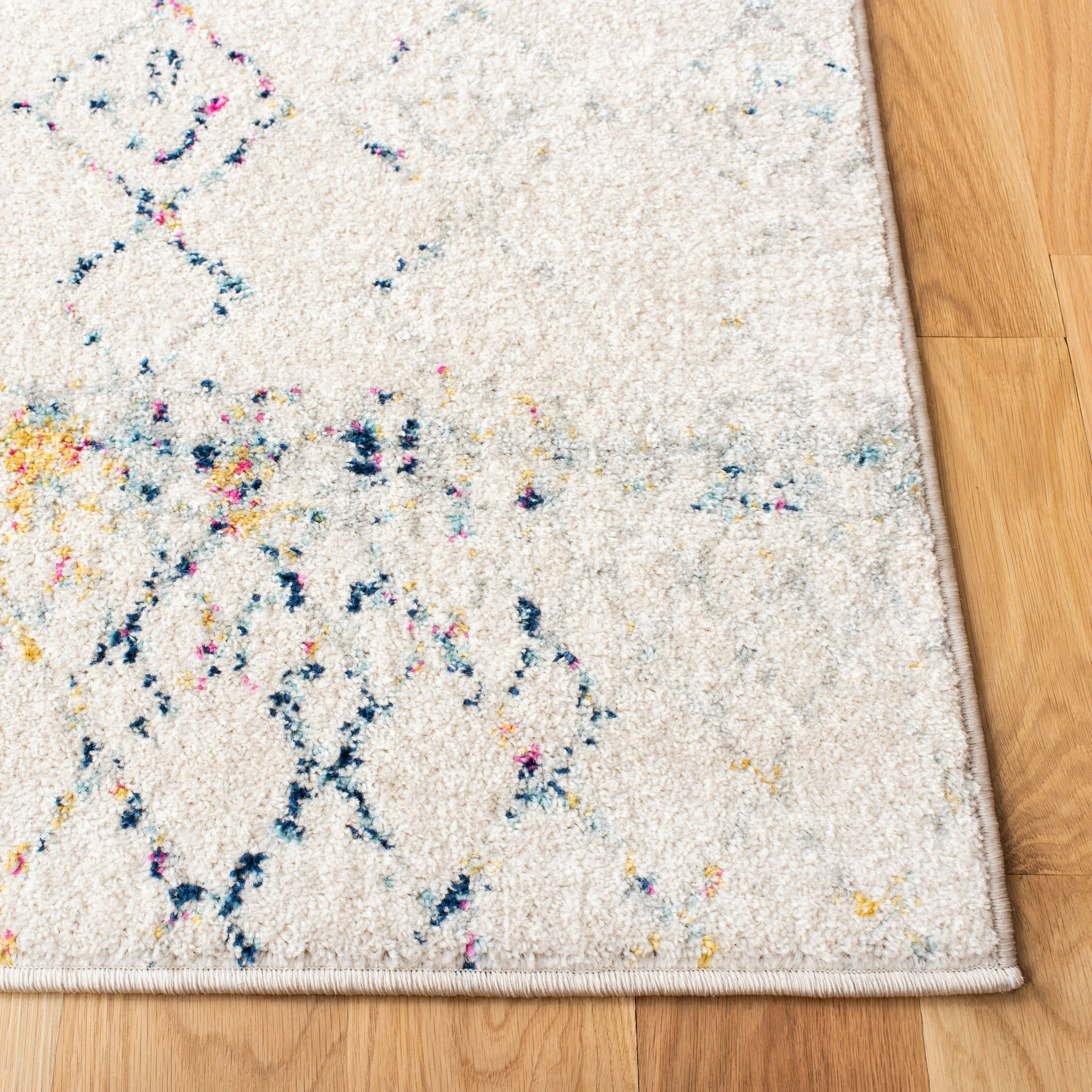 TULUM - Tapis de salon interieur en  ivoire & bleu, 122 x 183 cm