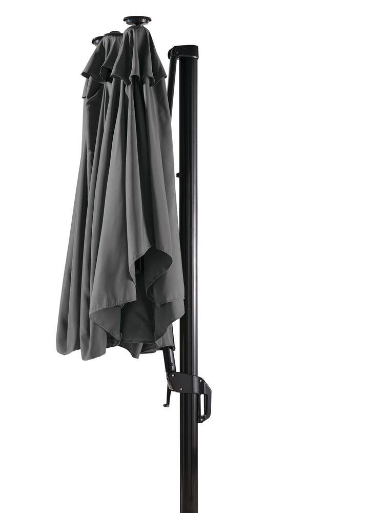 CANVAS Outdoor/Patio Simcoe Triple Offset Umbrella with Solar-Powered LED Lights, Grey