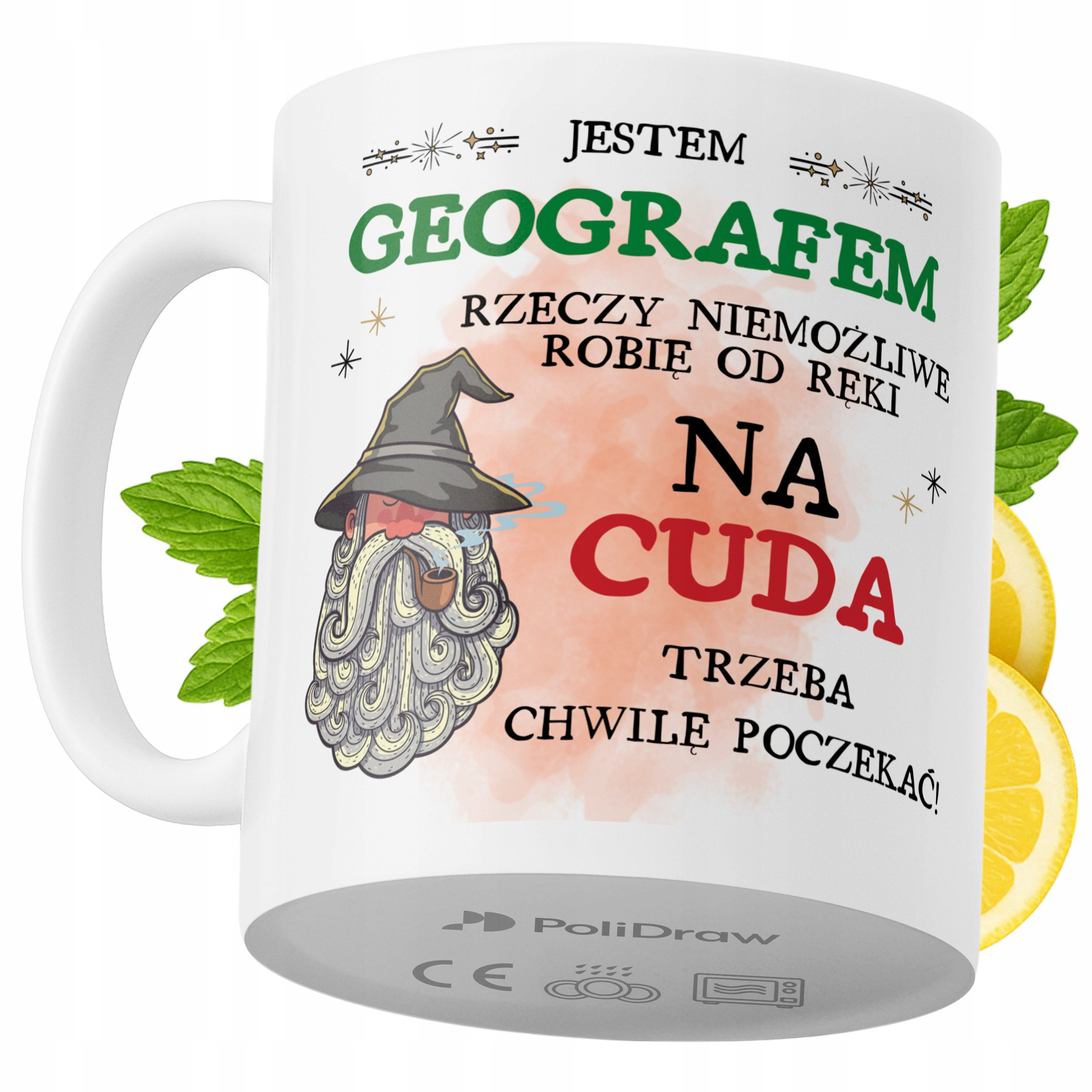 Kubek Dla Geografa na Prezent z Nadrukiem ze Zdjęciem 330 ml PoliDraw