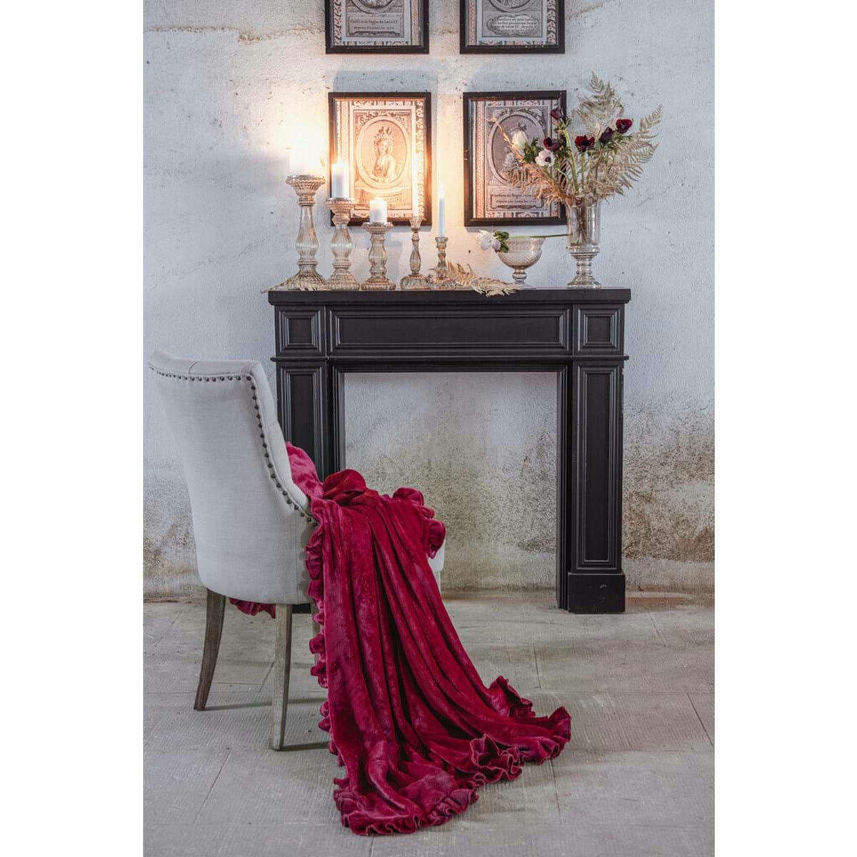 - Plaid en polyester rouge 200 cm