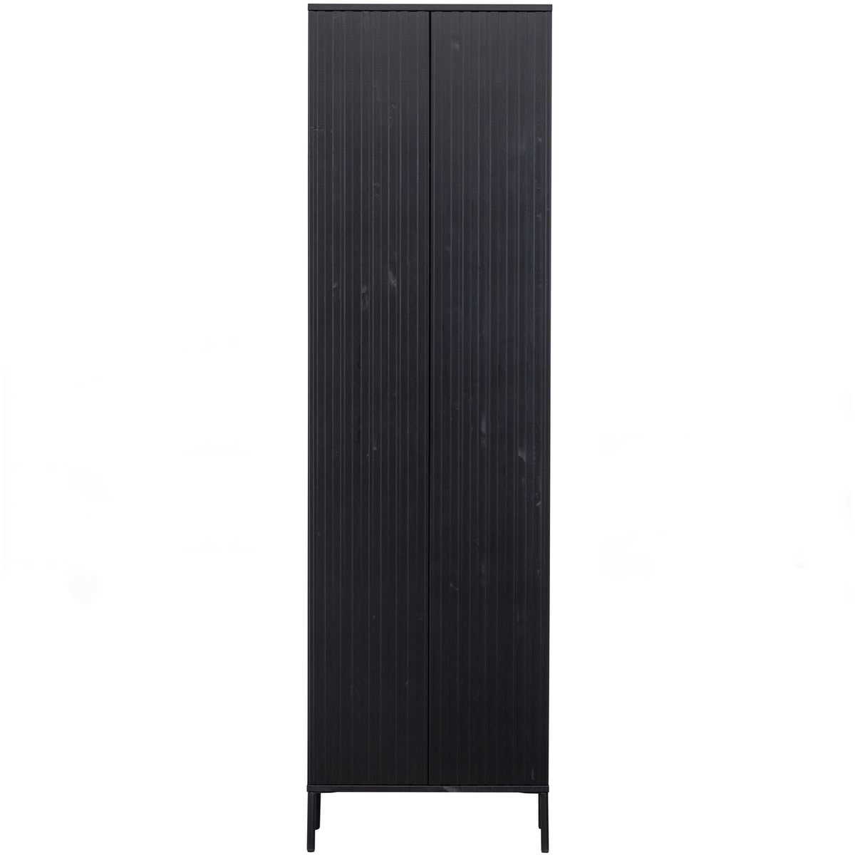 WOOOD hoge kast New Gravure - Grenen - Zwart - 210x60x42