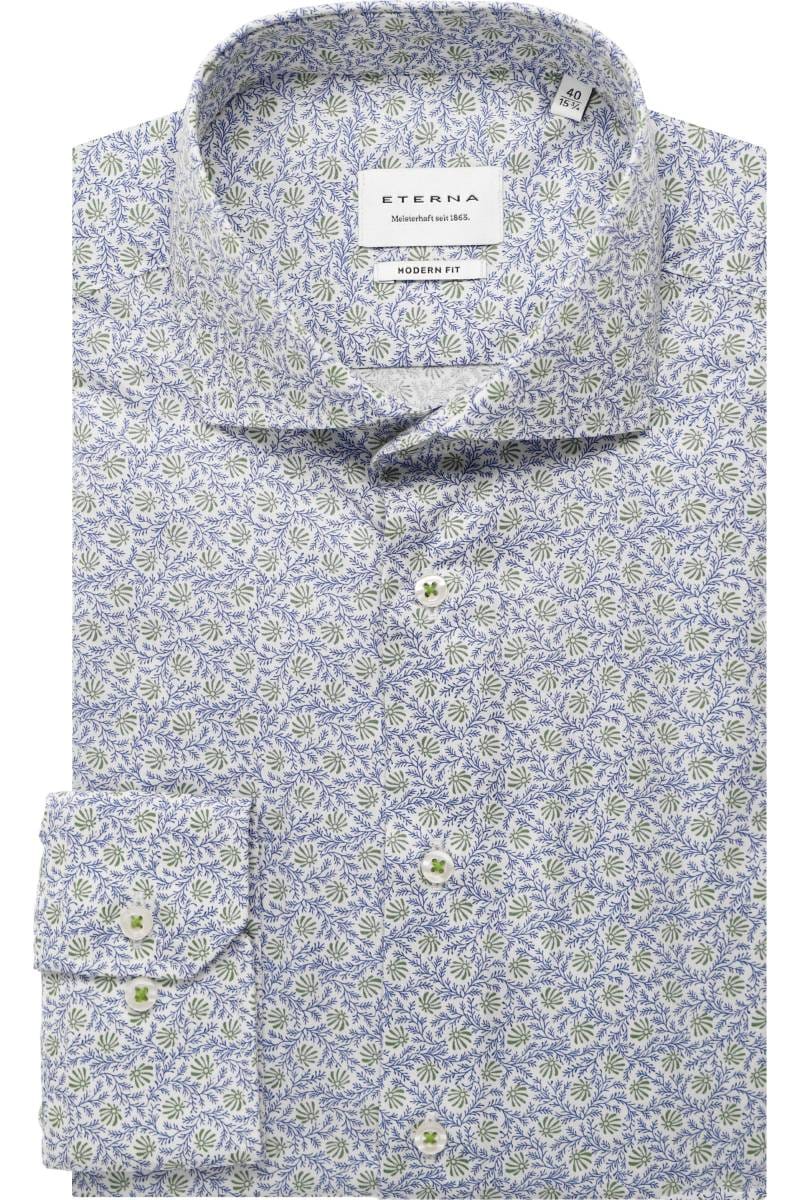 ETERNA Modern Fit Hemd grün, Bedruckt