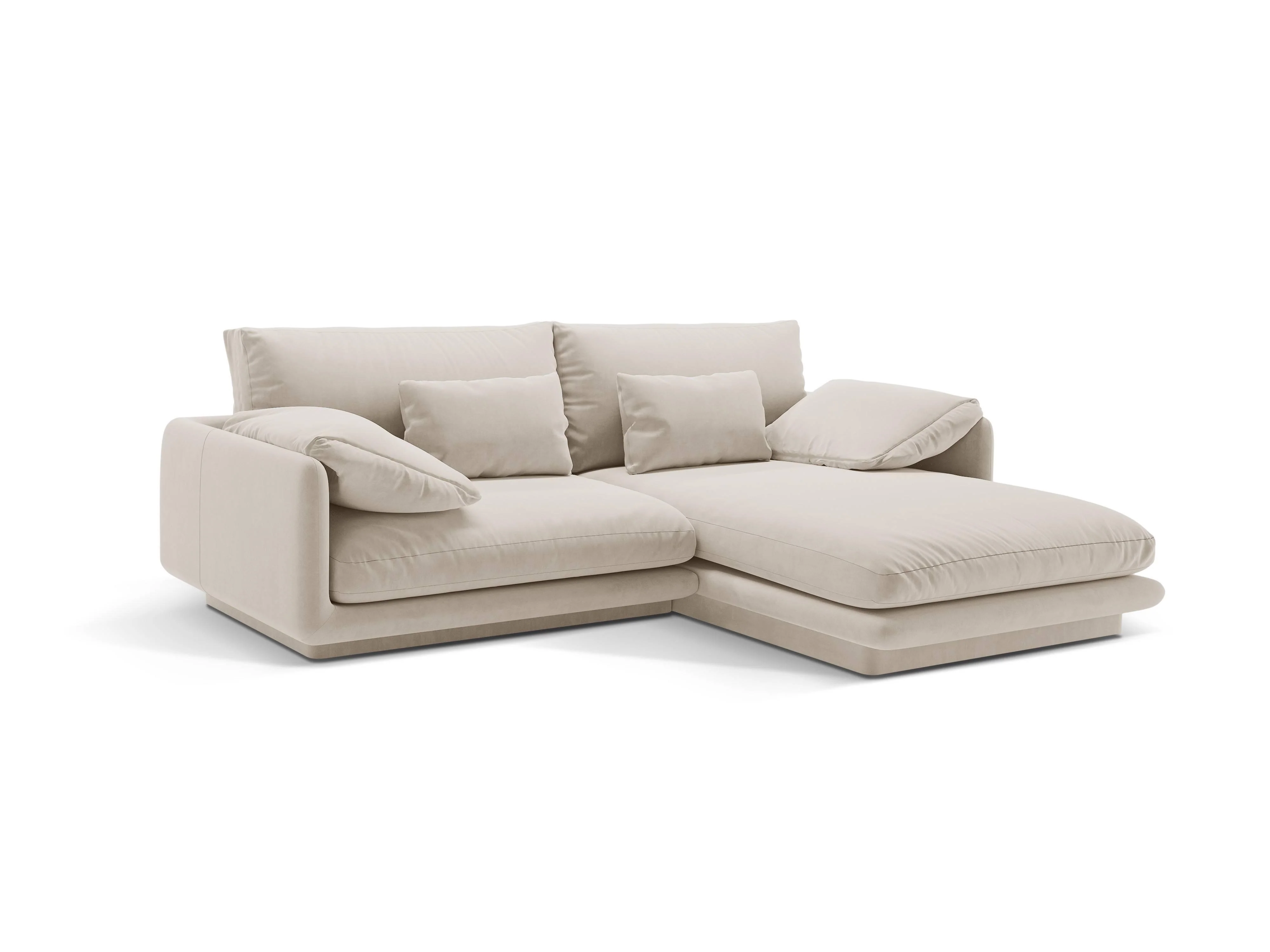 3-zits hoekbank Torino rechts velvet