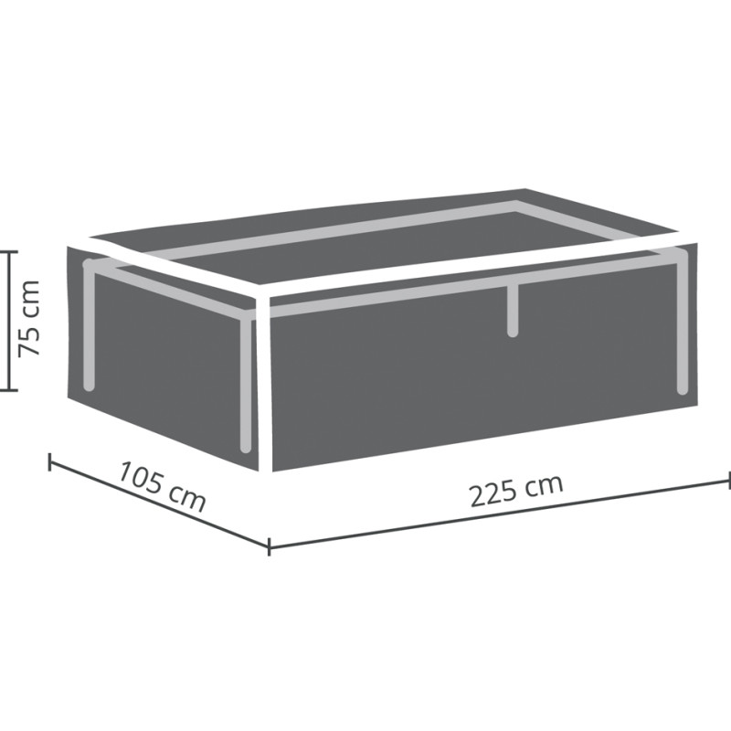 Housse pour table de jardin rectangulaire 225 x 105 x 75 cm PEREL