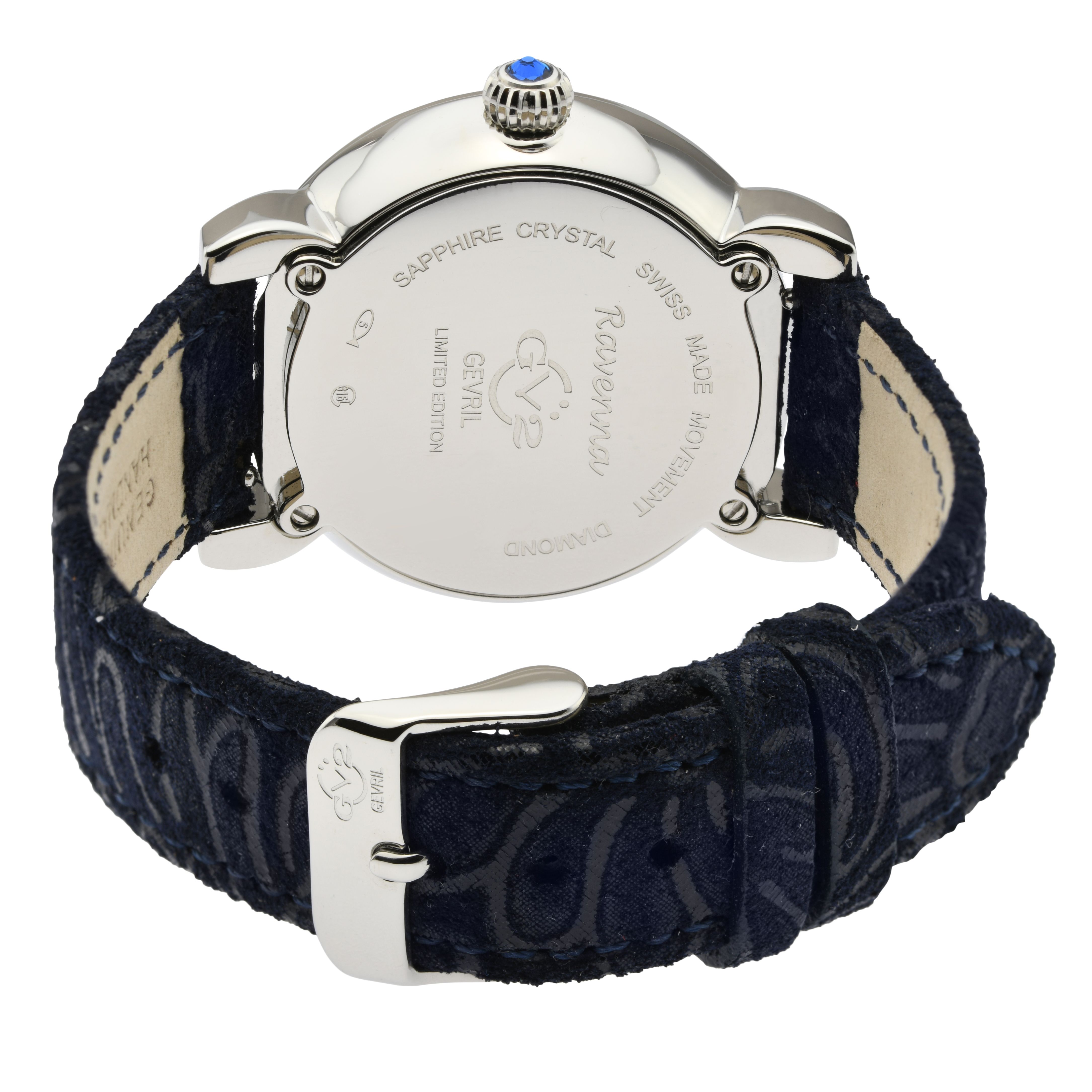 GV2 Ravenna Floral, Swiss Quartz Watch, MOP Mosaic Dial, Genuine Hand Made Italian Calfskin Leather, and Sapphire Crystal