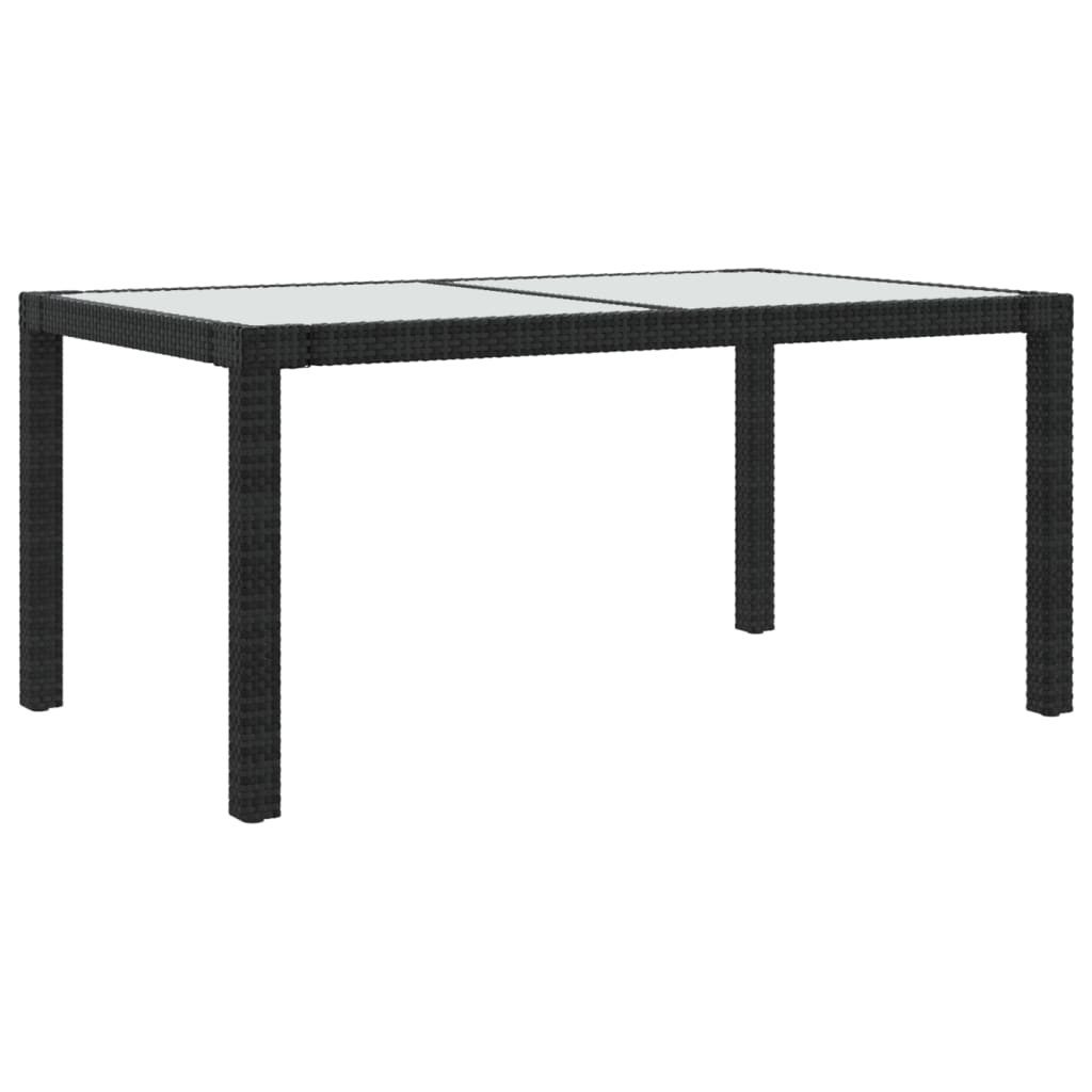 Stół ogrodowy Czarny 150 x 90 x 75 cm Technorattan vidaXL