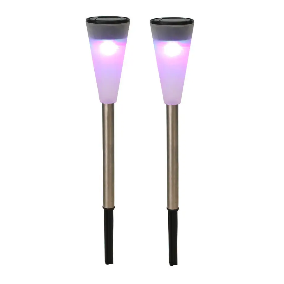 Tuinverlichting prikspot - LED - gekleurd - RVS - 36 cm