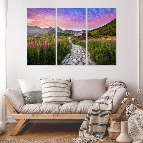 Obraz Tryptyk Do Salonu TATRY Hala Gąsienicowa 60x40cm