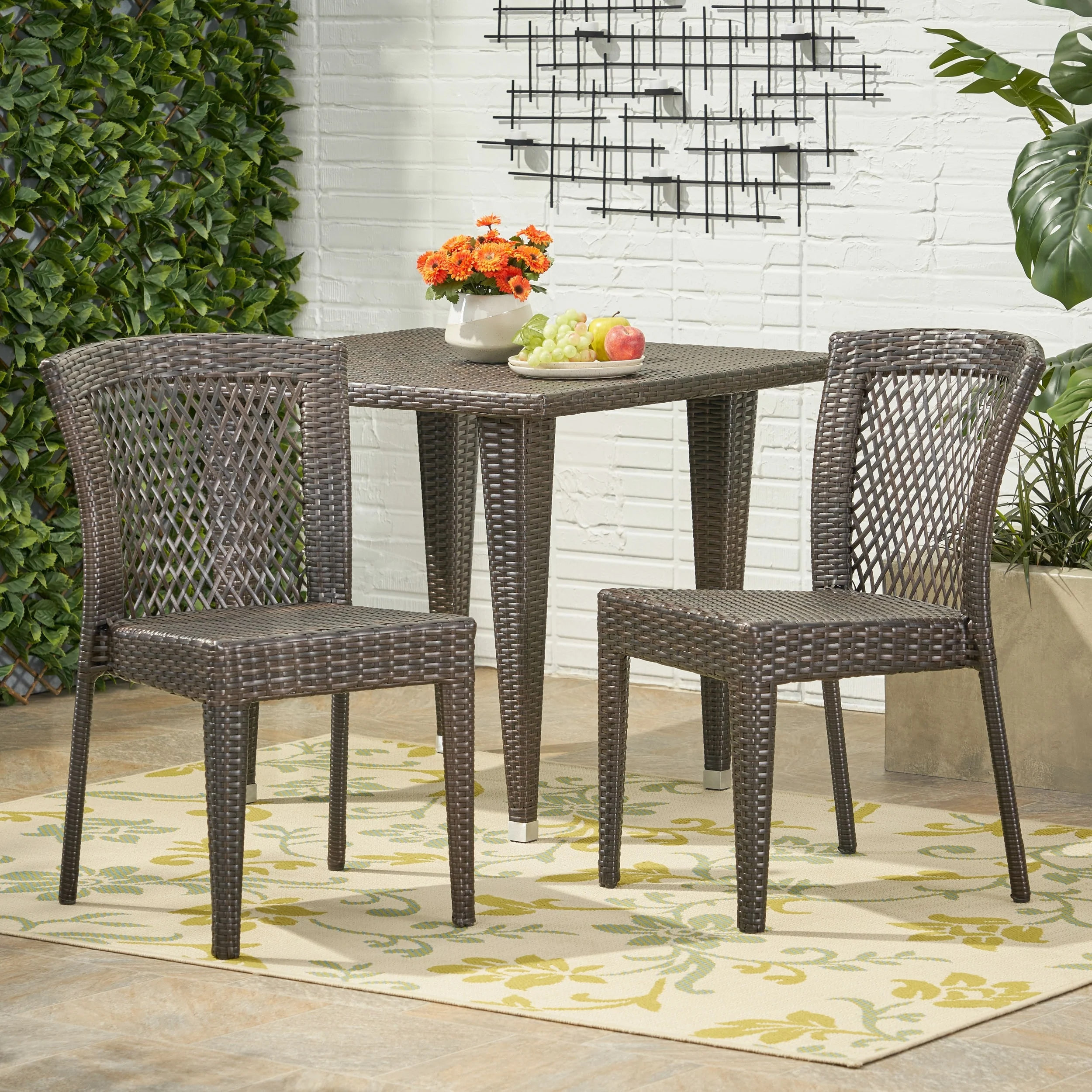 Dusk Outdoor Wicker Chair Set by Christopher Knight Home - Assembled