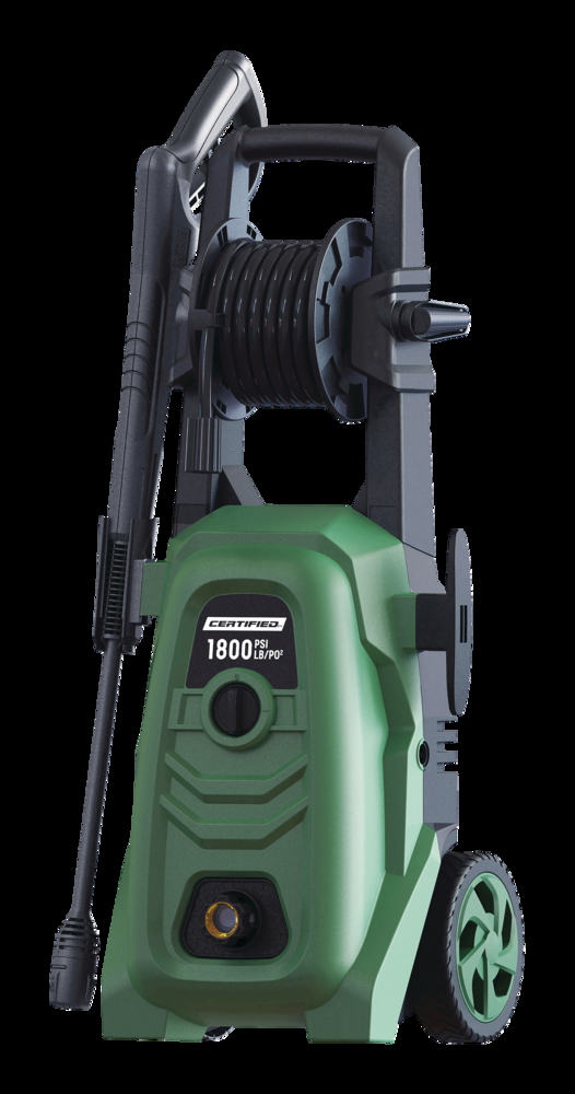 Certified 1800 PSI 1.4 GPM Corded Cold Water Wheeled Brushed Electric Pressure Washer w/ Foam Blaster