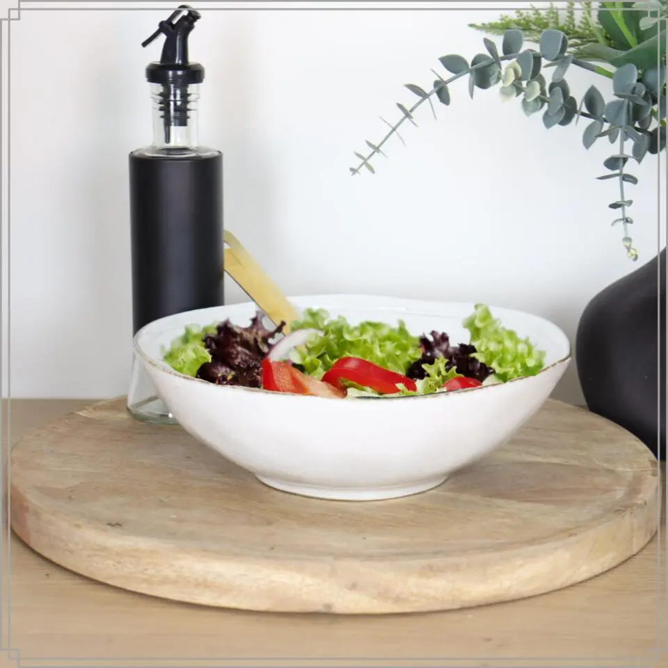 OTIX Saladeschaal Slakom Serveerschaal 24cm Beige Porselein LILY