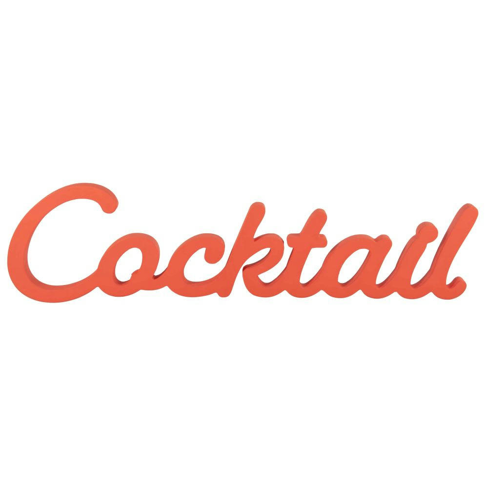 COCKTAIL - Déco murale mot rouge 55x14