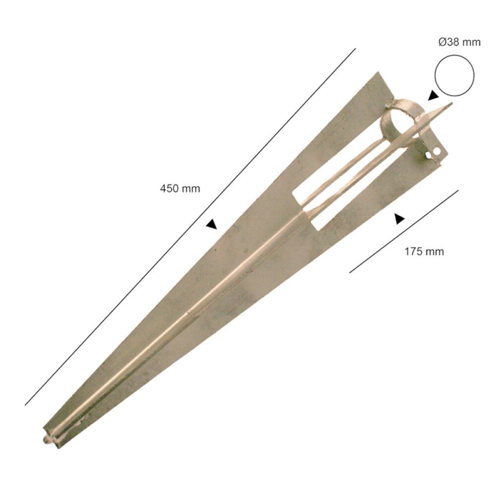 STOLPESPYD NSH GALVANISERT 450X38MM