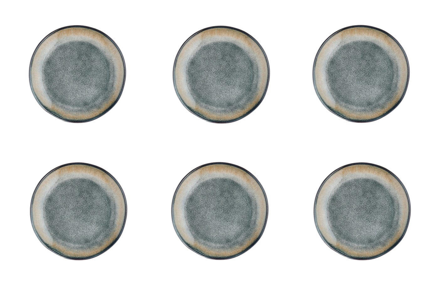 GENESIS - Lot de 6 assiettes à dessert en grès gris D20,5