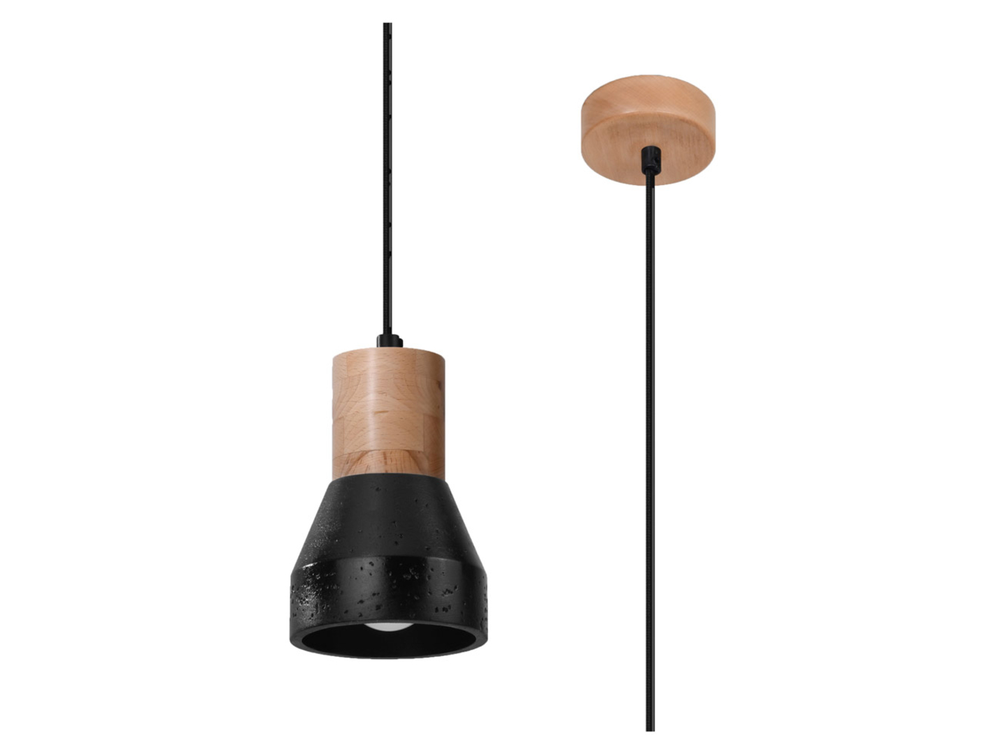 Lampa wisząca Qubicbetonowa czarna