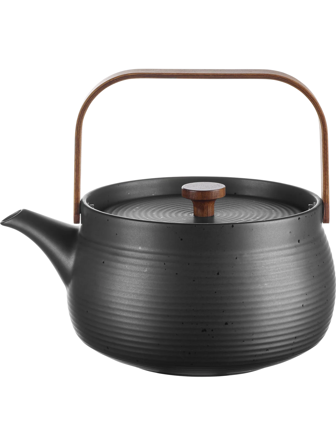 teekanne mit Holzgriff, black