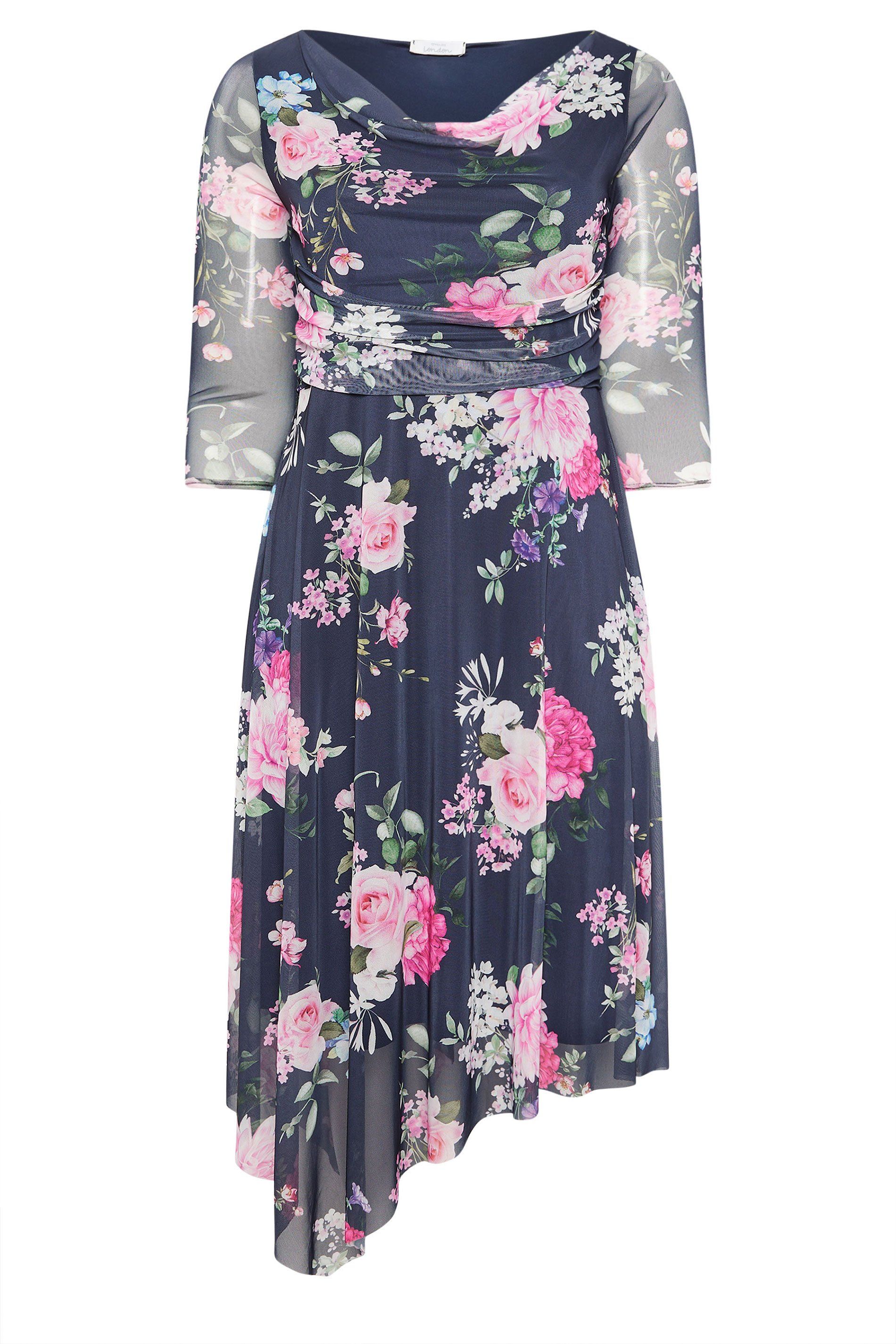 Yours Floral Asymmetric Dress