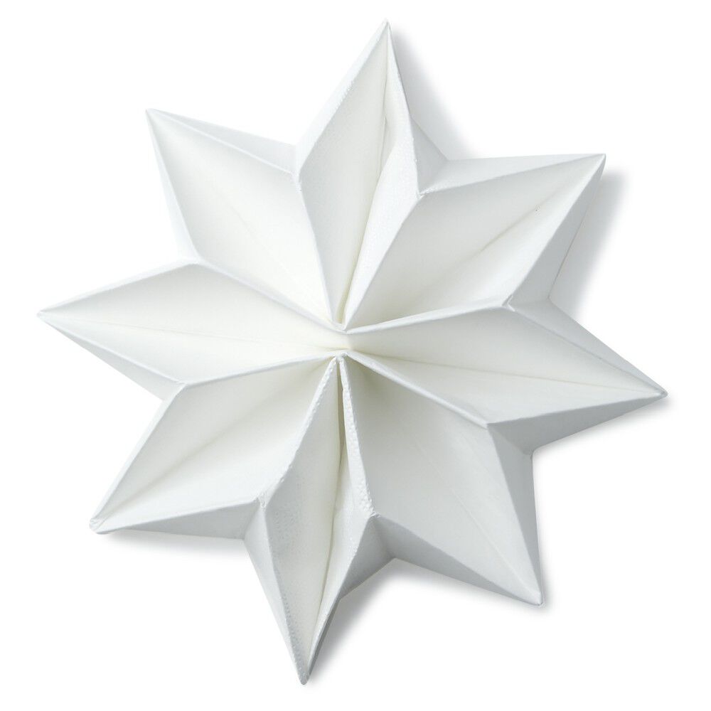 Serviettes x 10 prépliées forme flocon de neige