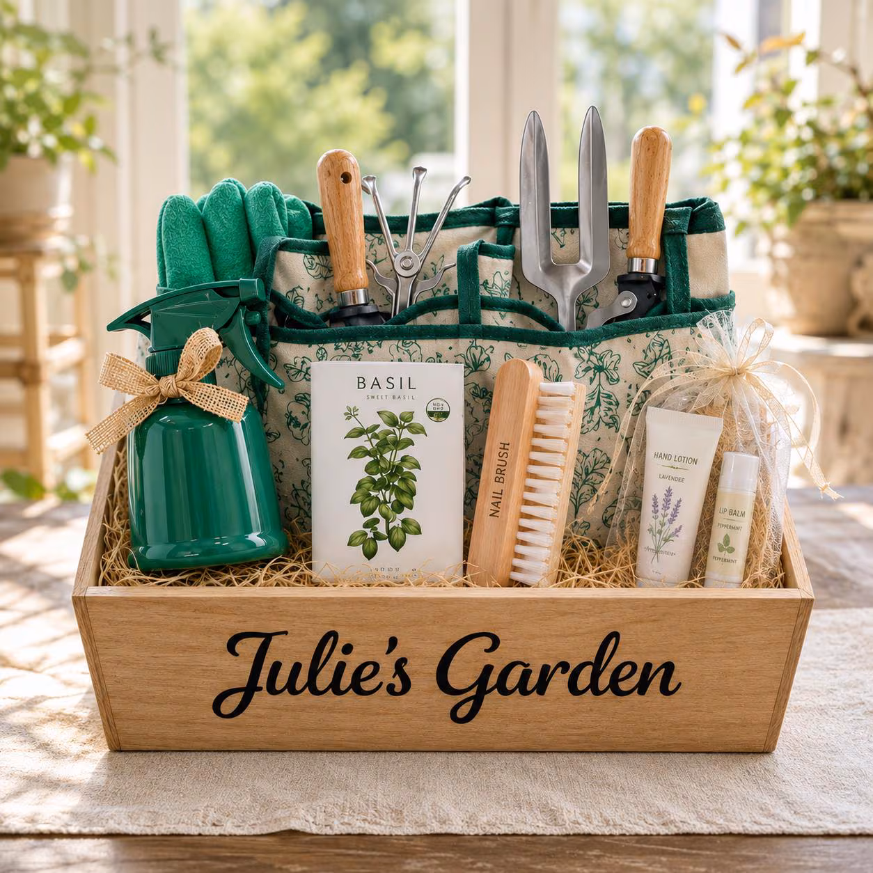 Personalized Gardening Gift Box | Garden Starter Kit with Tools & Tote