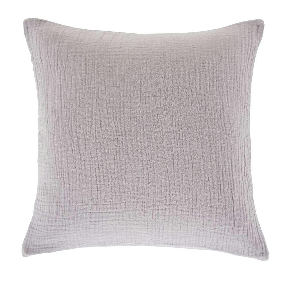 - Coussin à pois en gaze de coton doré et violet, 35x35