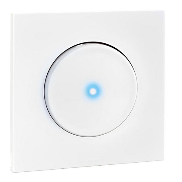 Bouton poussoir à fermeture 10A avec voyant - SQUARE Blanc