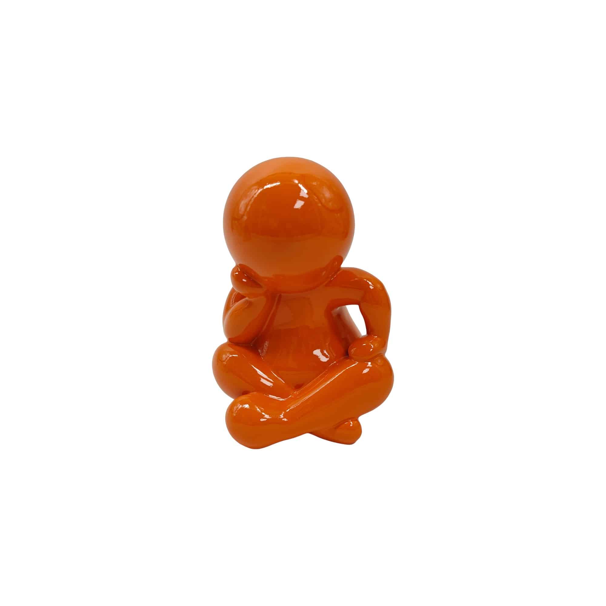 Present Time ornament Amigo Sitting Medium - oranje - 11.3x10.2x16.3cm