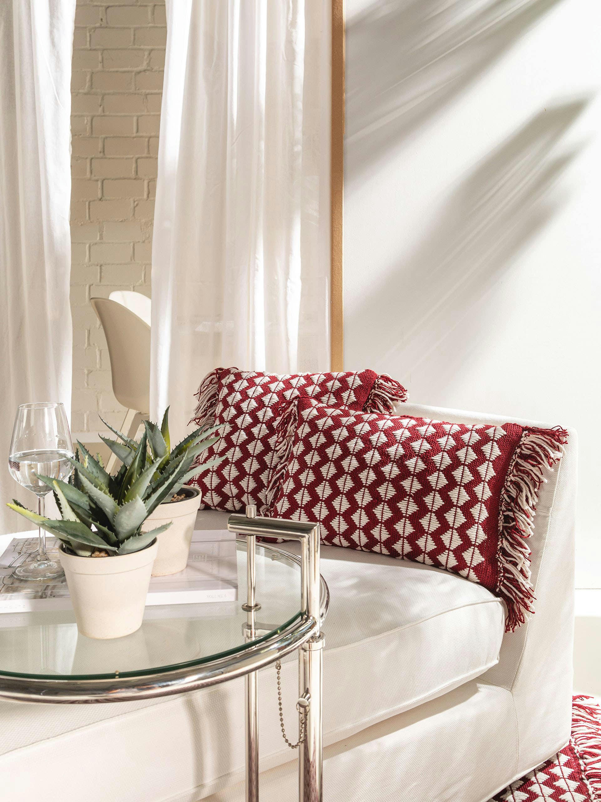 MORTY - Coussin d'intérieur et d'extérieur rouge 30x50