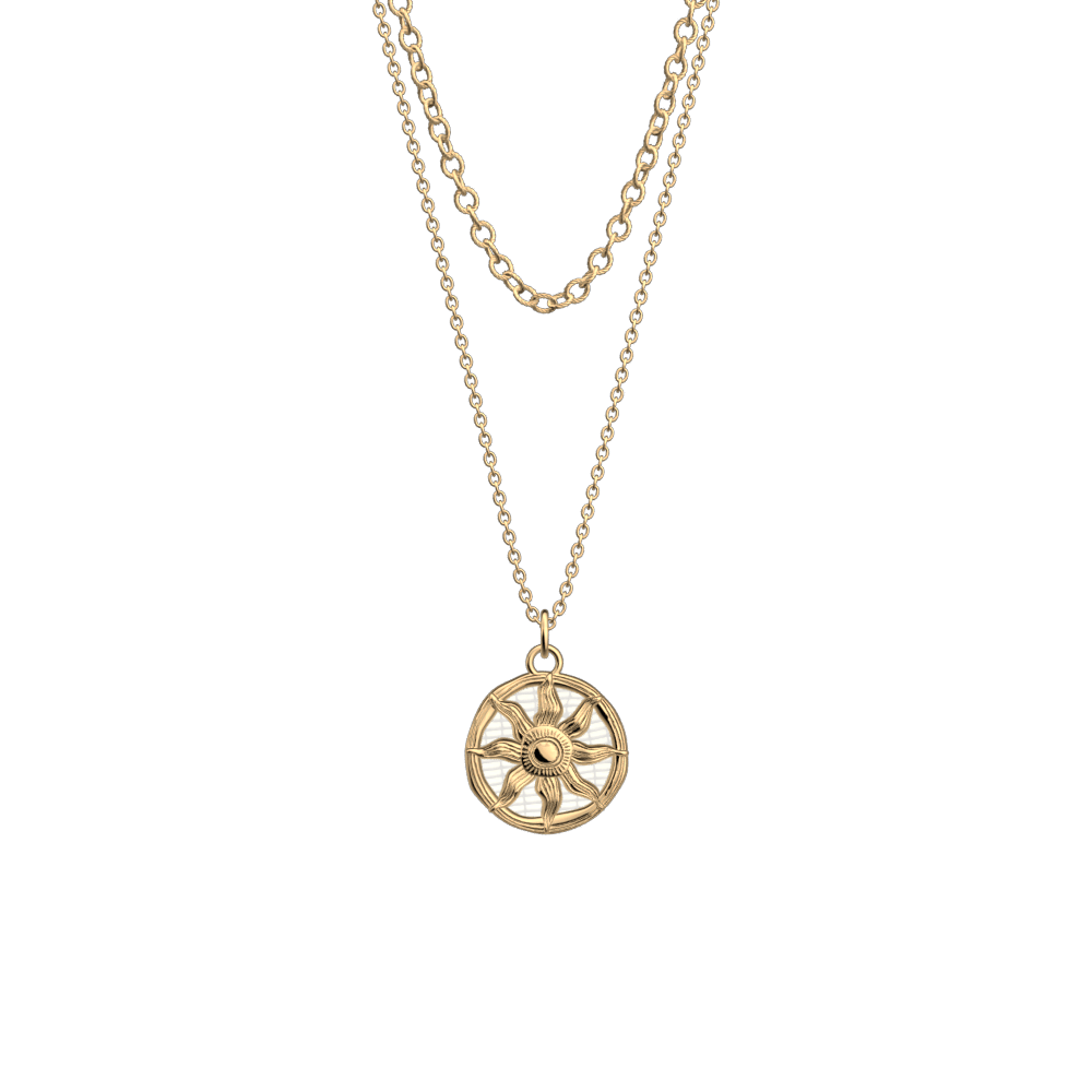 Collier Hélios, cuir réversible Déesse / Chimère