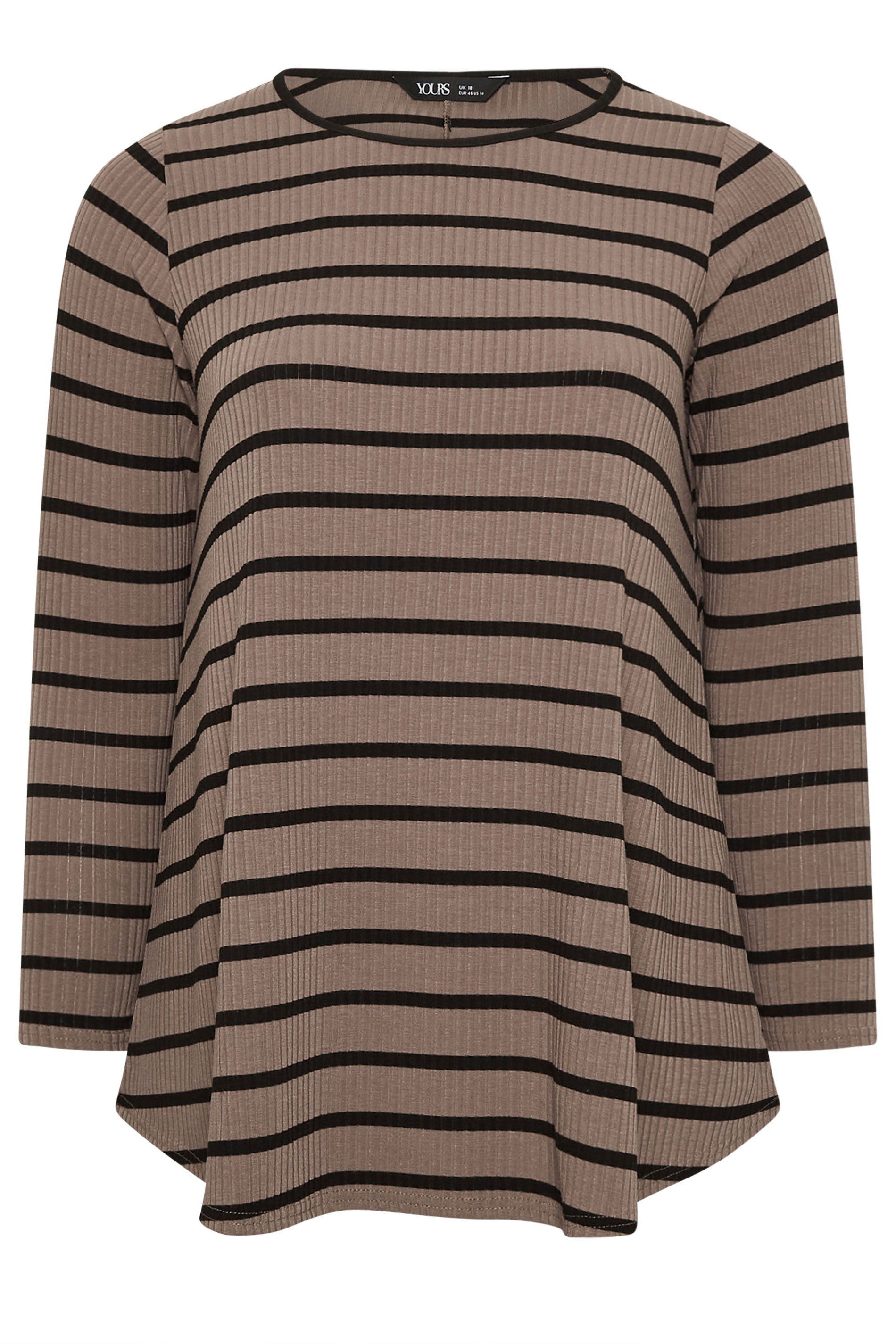 Yours Ribbed Long Sleeve Swing Top