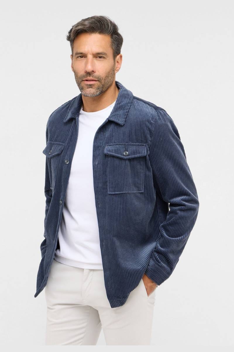 ETERNA 1863 Modern Fit Hemdjacke dunkelblau, Einfarbig