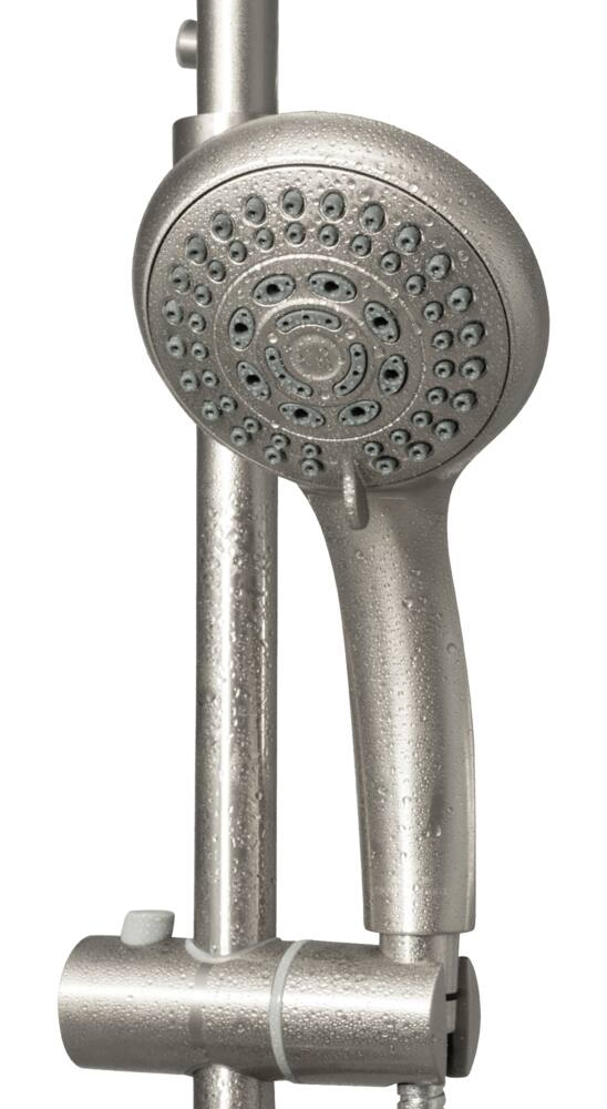PULSE ShowerSpas Lanikai Retro-Fit Rain Shower System with Handheld Shower Head, Slide bar with Body Jets, Brushed Nickel