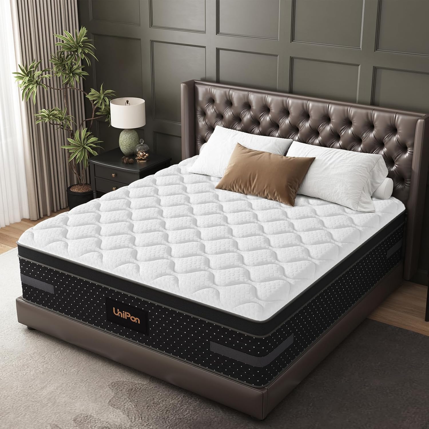 Firm Queen Mattress, 14 Inch Deep Sleep Hybrid Mattress with Extra Back & Hip Support, Motion Isolation with Fiberglass-Free, CertiPUR-US Certified, 365-Night Trial