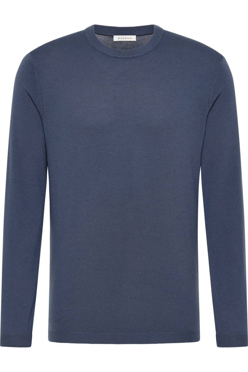 ETERNA Regular Fit Pullover Rundhals dunkelblau, Einfarbig