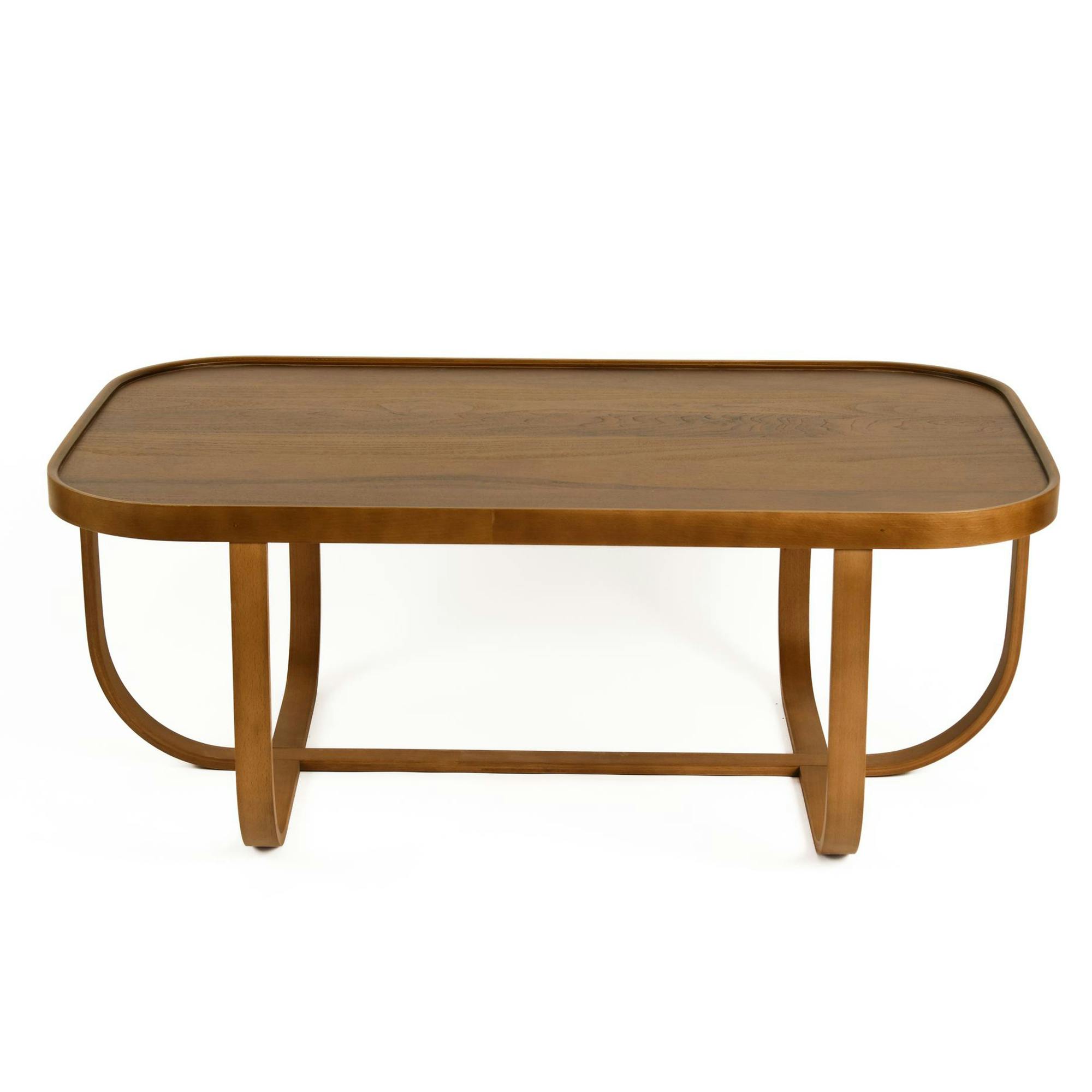 Table basse rectangulaire en bois de hêtre à pieds courbés NOMA
