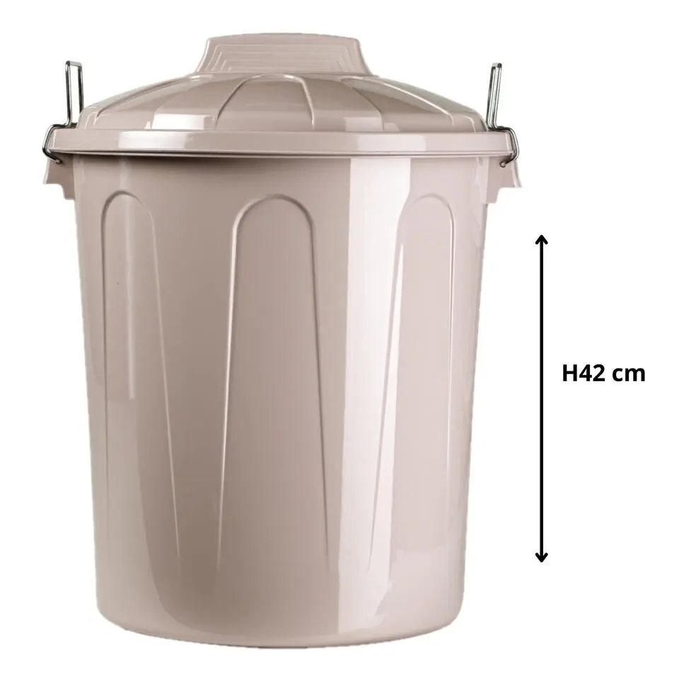 Plasticforte afvalemmer - beige - 21L - kunststof - H42 cm