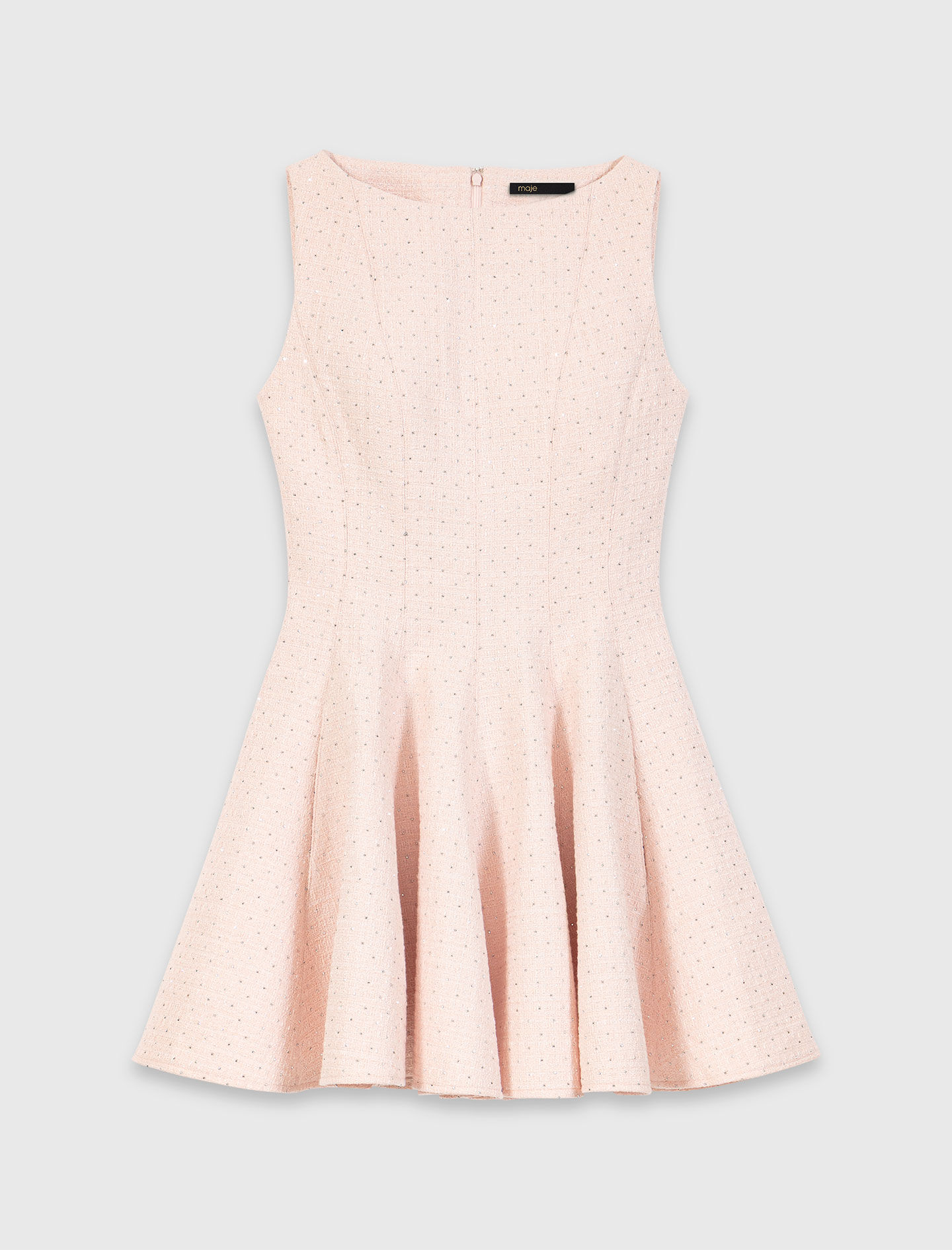 Robe courte évasée en tweed
