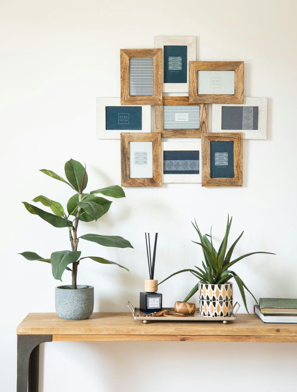 SHIRAN - Cadre multivues 9 photos bicolore 65x57