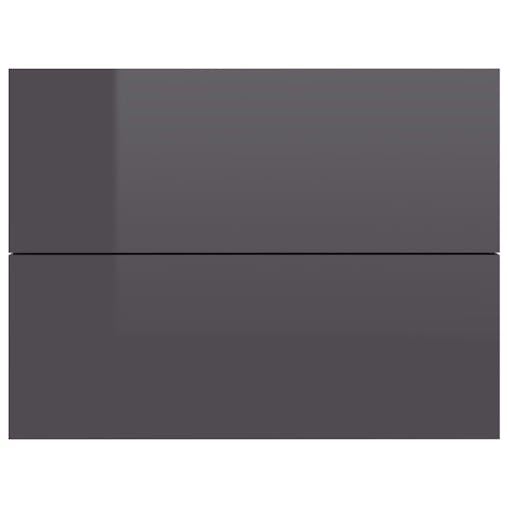 NNEVL Bedside Cabinets 2 pcs High Gloss Grey 40x30x30 cm Chipboard