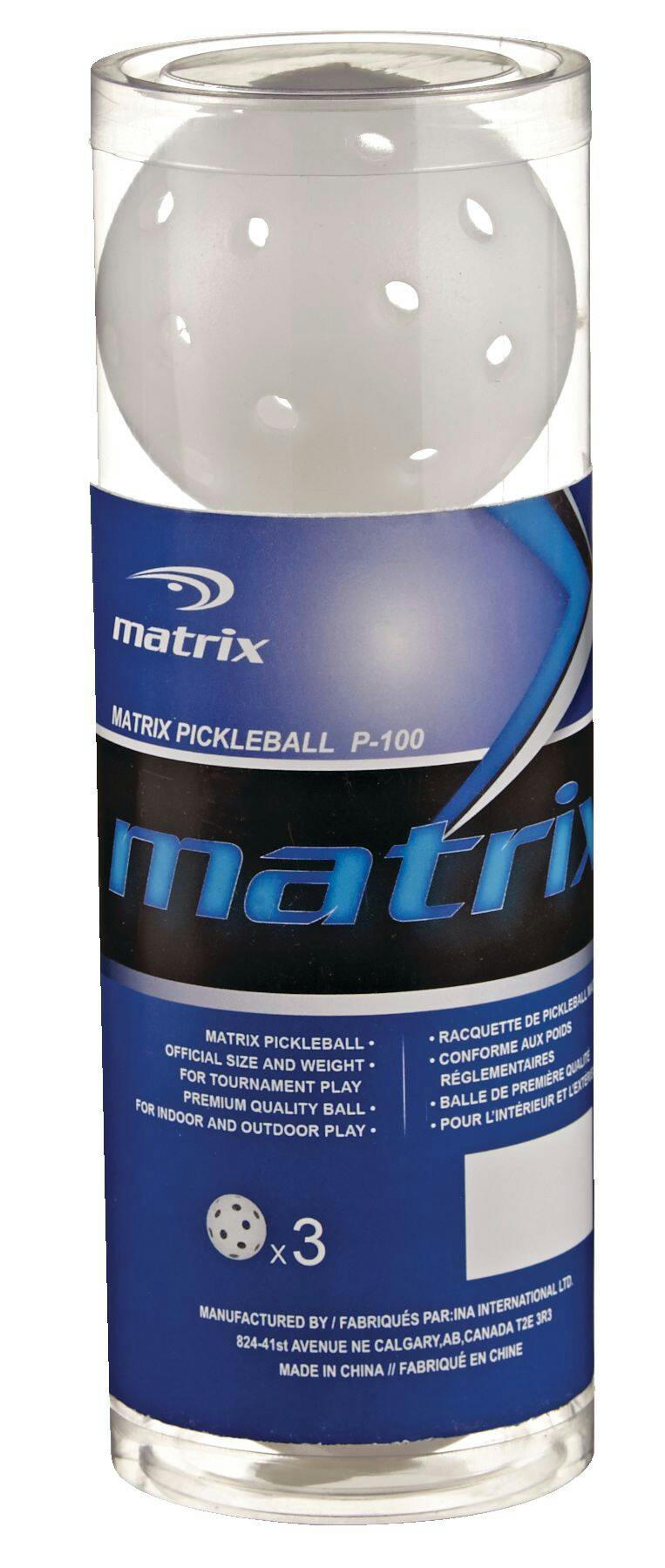 Matrix Official Size & Weight Outdoor Pickleballs, White, 3-pk